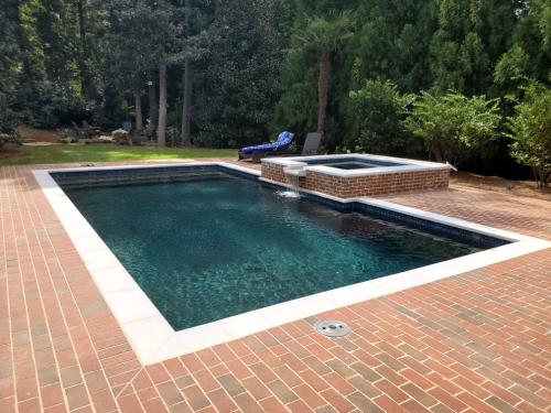 Brick Decking with Concrete Pre-cast Coping, Charcoal Black Regular
