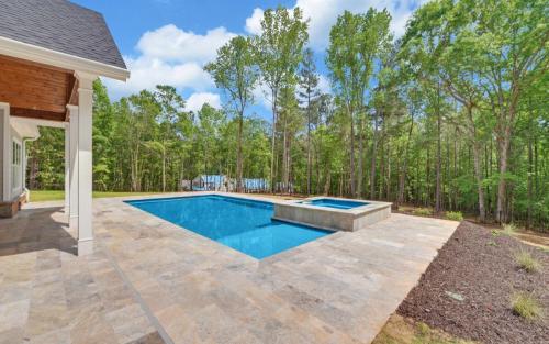 Silver Travertine Coping and Pavers