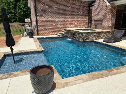 Brown Flagstone, stacked Stone, Cool decking